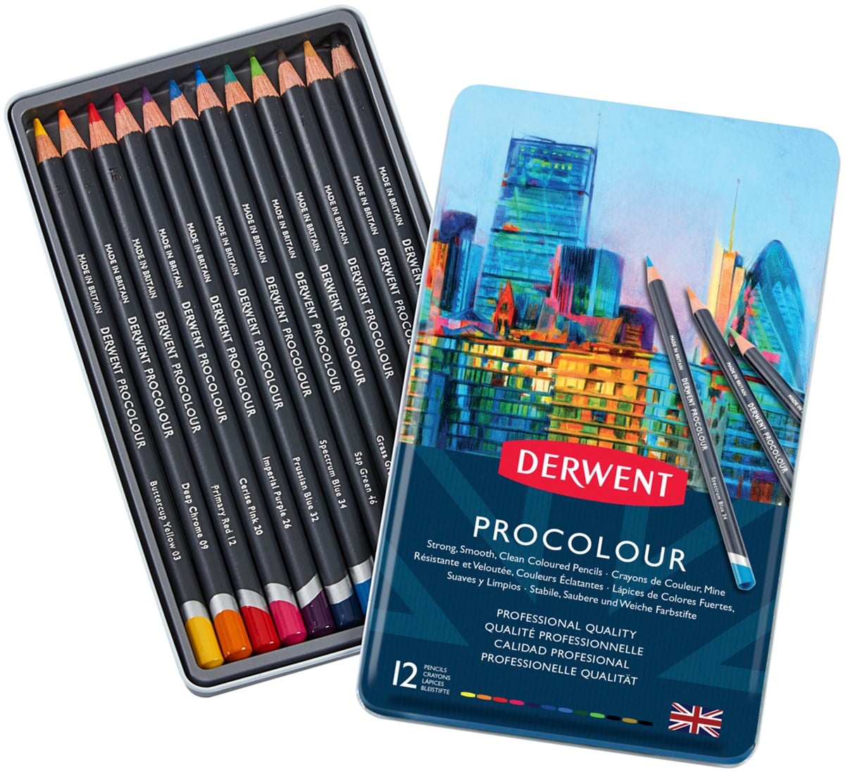 DERWENT PROCOLOUR PROFESYONEL KURU BOYA 12 RENK