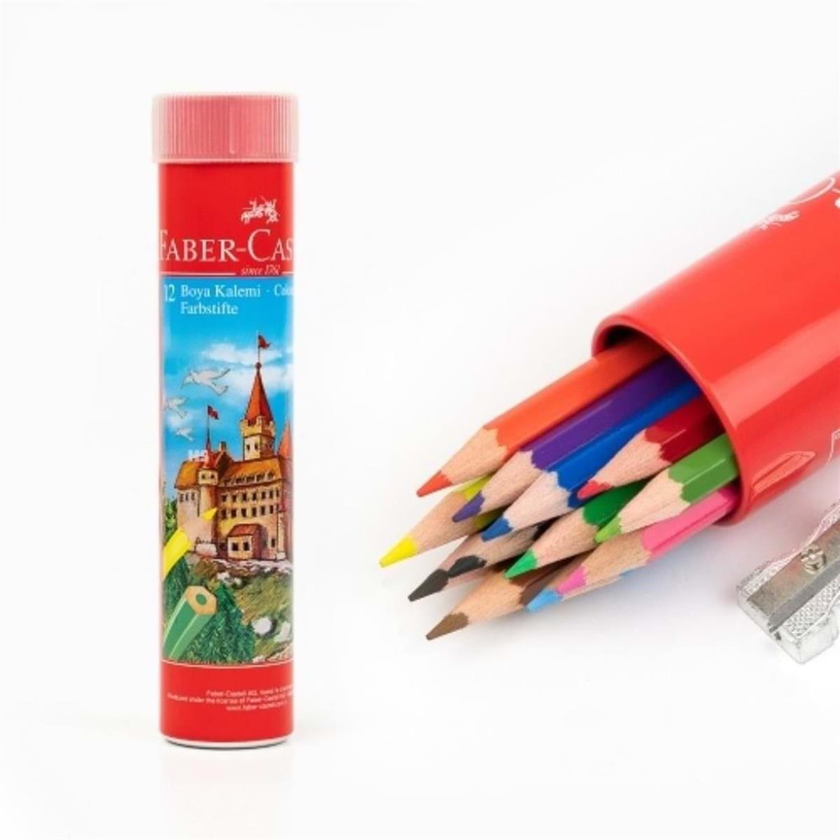 FABER CASTELL KURU BOYA 12 RENK METAL TÜP