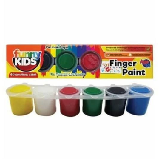 FUNNY KİDS PARMAK BOYASI 6 RENK*25 ml.