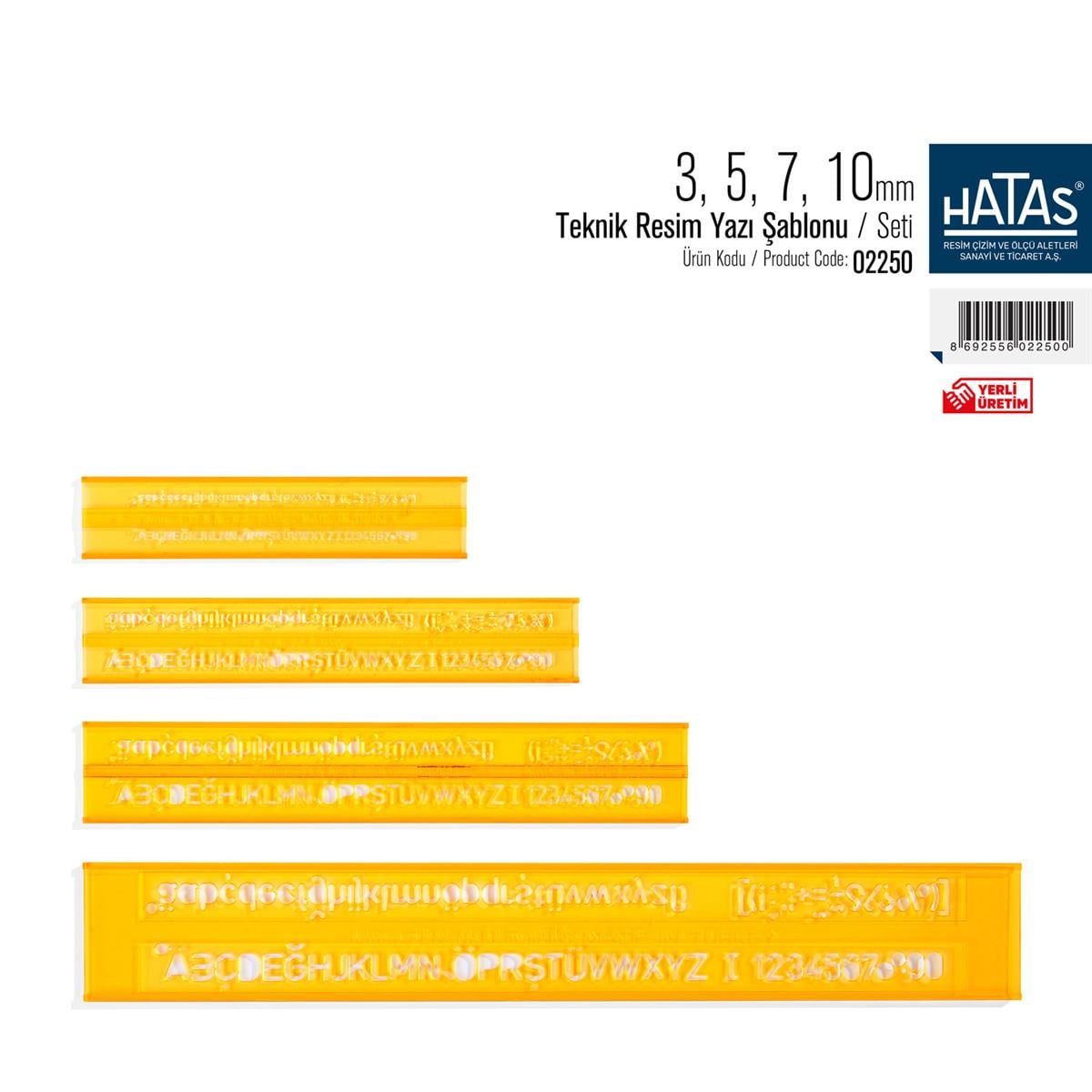 HATAS YAZI ŞABLONU 3-5-7-10 mm.