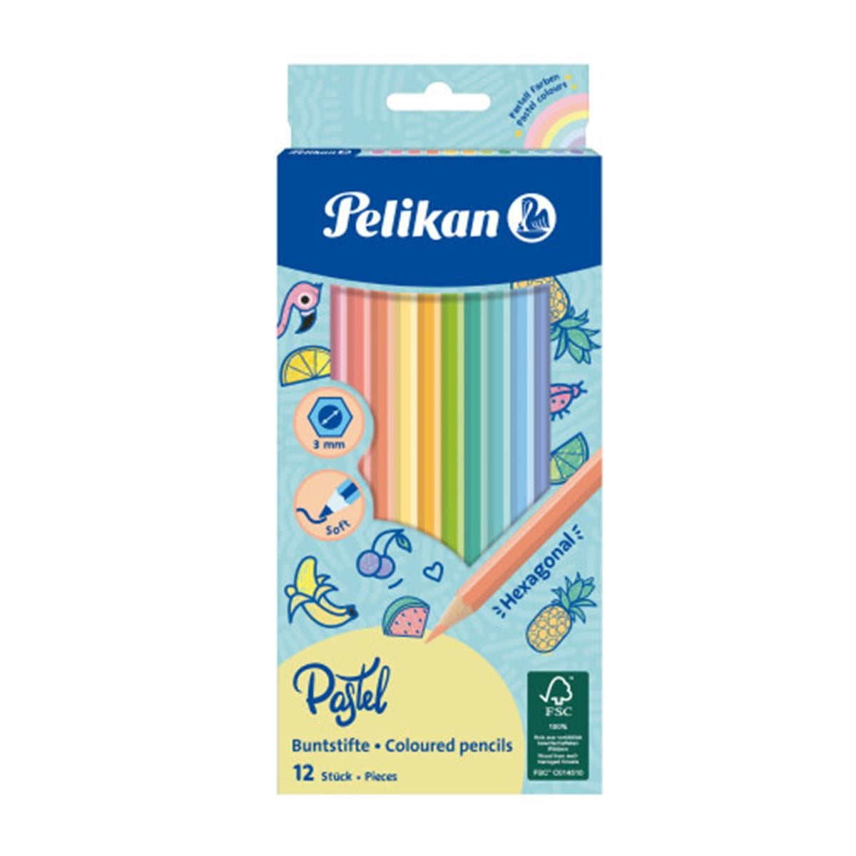 PELİKAN PASTEL RENK KURU BOYA 12 Lİ