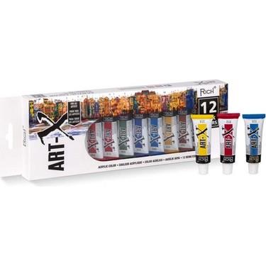 RICH ART-X AKRİLİK BOYA 12 RENK*12 ml.