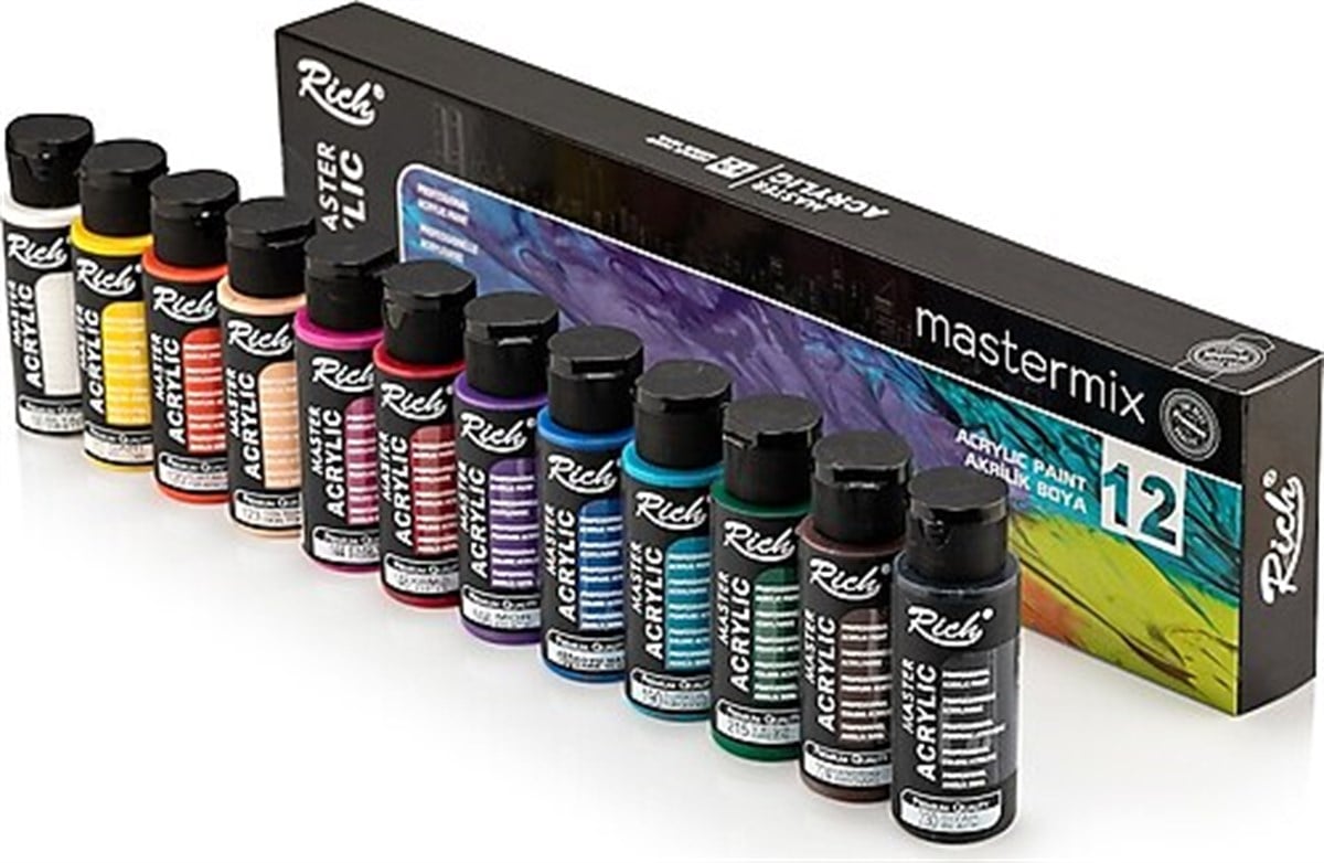 RİCH MASTERMİZ AKRİLİK SET 12 RENK 60 CC.