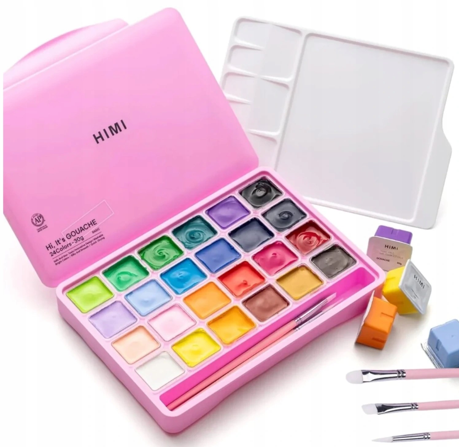 HIMI GOUACHE PAINT BASIC COLORS PINK CASE 24 COLORS 30 GR.