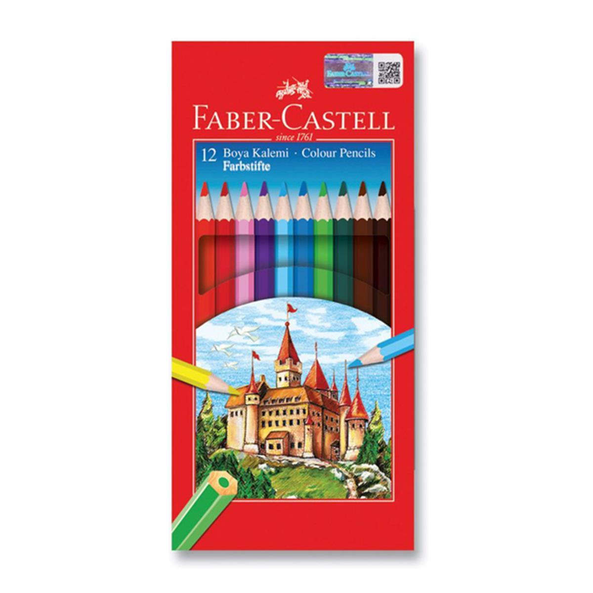 FABER CASTELL KURU BOYA 12 RENK TAM BOY