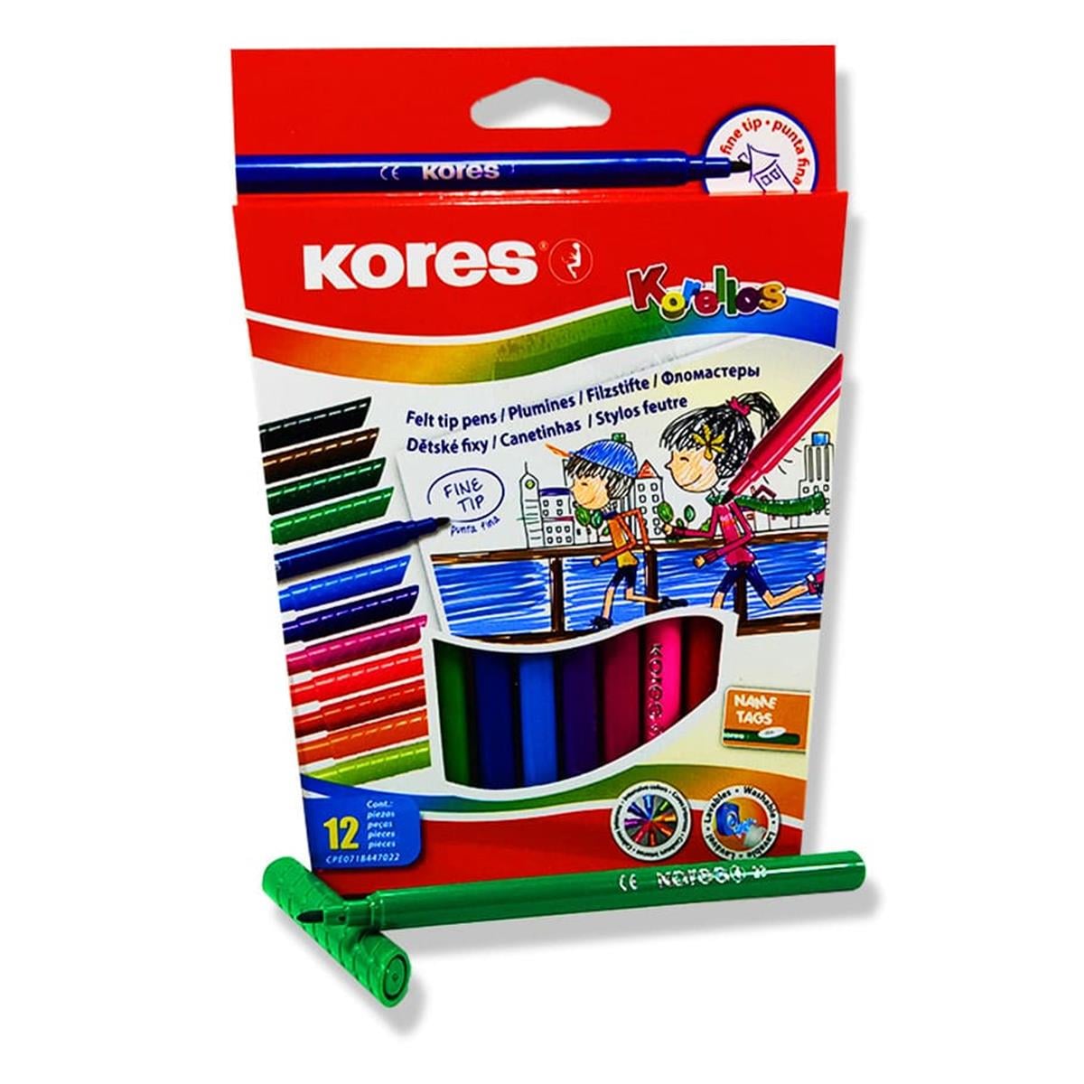 KORES KEÇELİ KALEM 12 RENK