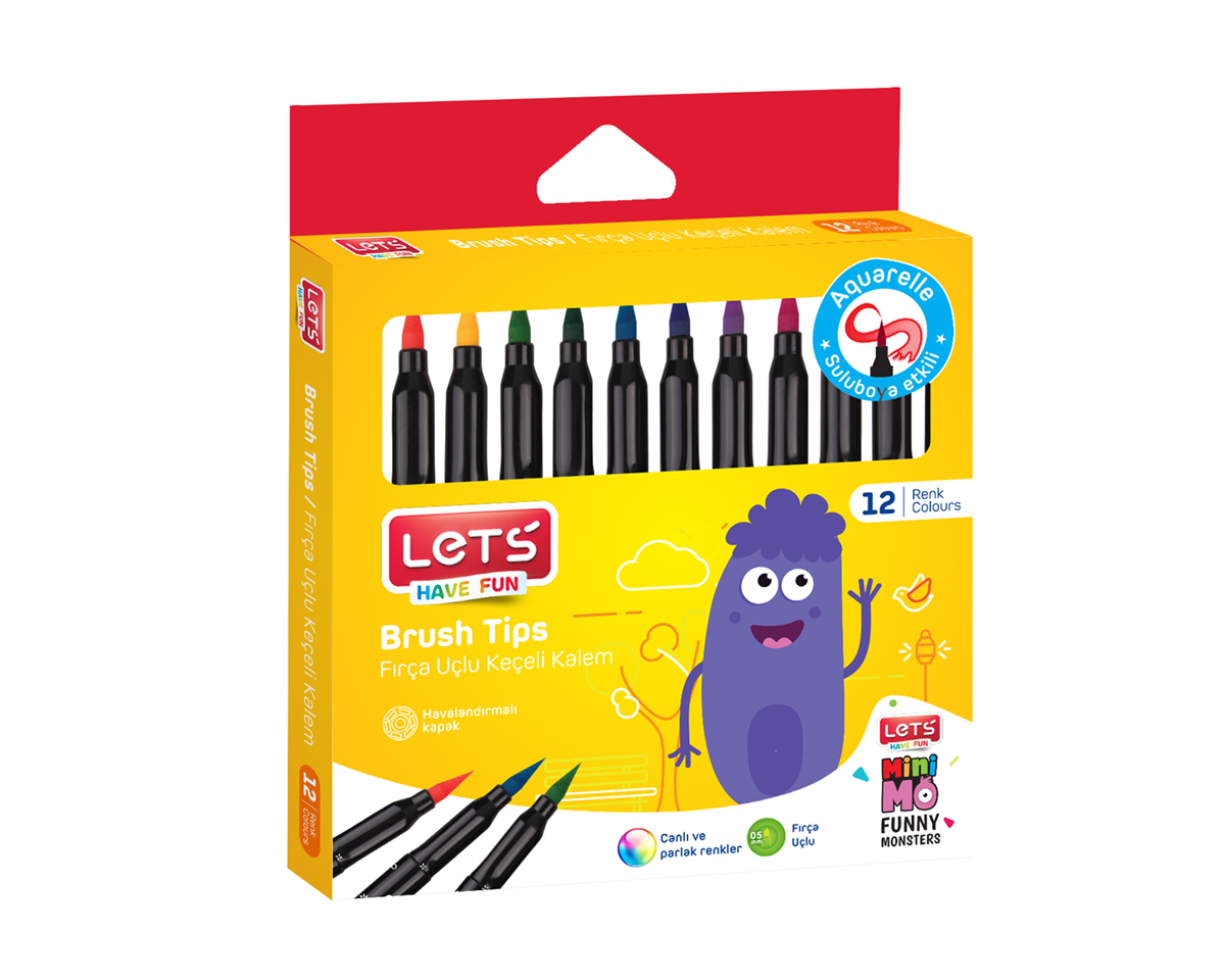 LETS FIRÇA UÇLU KEÇELİ KALEM 12 RENK