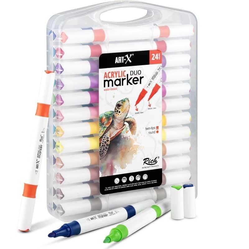RİCH ART-X ACRYLİC DUO MARKER SET 24 RENK