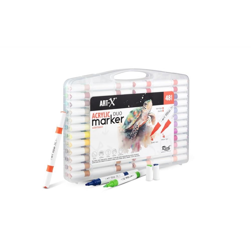 RİCH ART-X ACRYLİC DUO MARKER SET 48 RENK