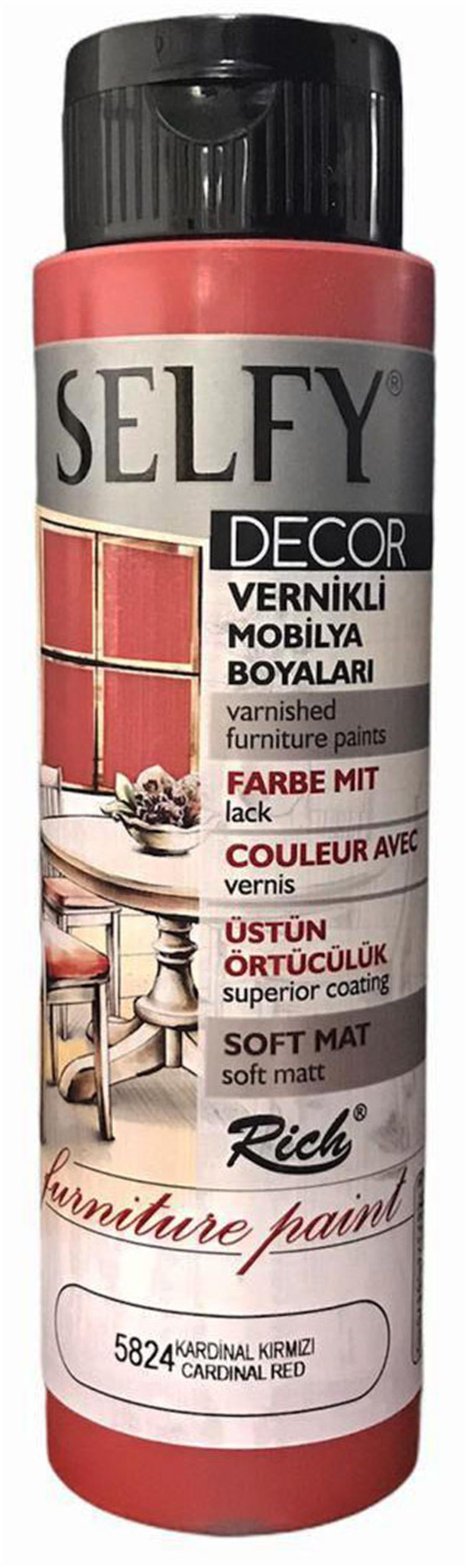 RİCH SELFY DECOR KENDİNDEN VERNİKLİ 500 CC. KARDİNAL KIRMIZI 5824