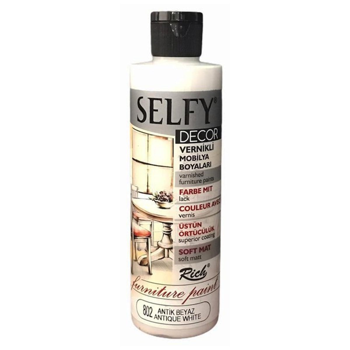 RİCH SELFY DECOR VERNİKLİ BOYA 240 CC. ANTİK BEYAZ
