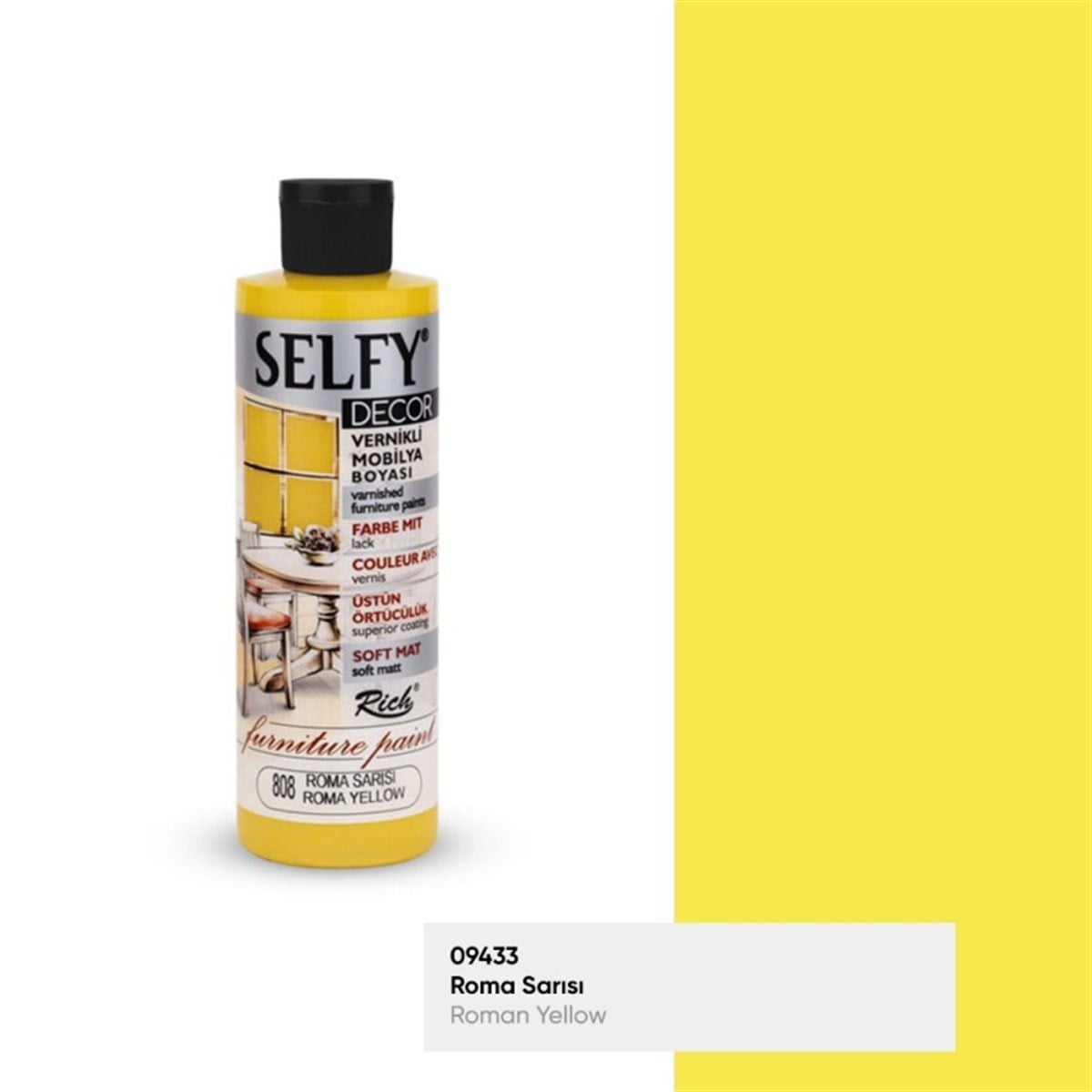 RİCH SELFY DECOR VERNİKLİ BOYA 240 CC. ROMA SARISI