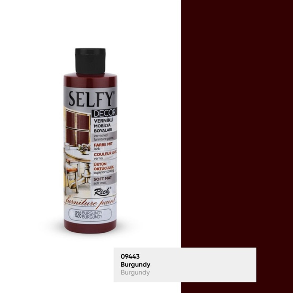 RİCH SELFY DECOR VERNİKLİ BOYA 240 CC. BURGUNDY
