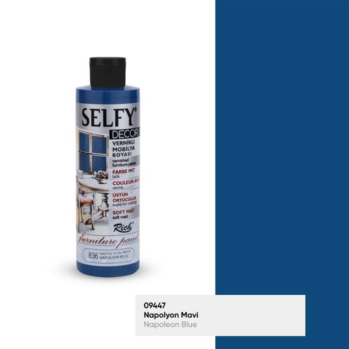 RİCH SELFY DECOR VERNİKLİ BOYA 240 CC. NAPOLYON MAVİ