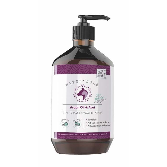 10123799 M-PETS NATURLUXE DOG SHAMPOO & CONDITIONER ARGAN OIL & ACAI 500ML