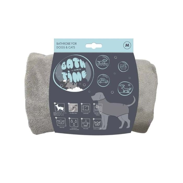 10126299 M-PETS BATH TİME KÖPEKLER İÇİN BORNOZ (M)