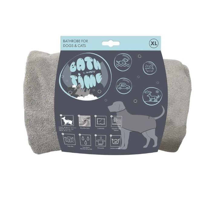 10126499 M-PETS BATH TİME KÖPEKLER İÇİN BORNOZ (XL)