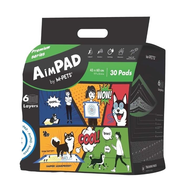 10177199 M-PETS AİMPAD ÇİŞ EĞİTİM PEDİ 45X60CM 30LU