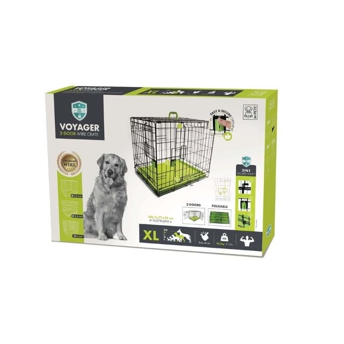 10451403 M-PETS VOYAGER KÖPEK KAFESİ 2 KAPILI (XL) YEŞİL 91X58X63CM