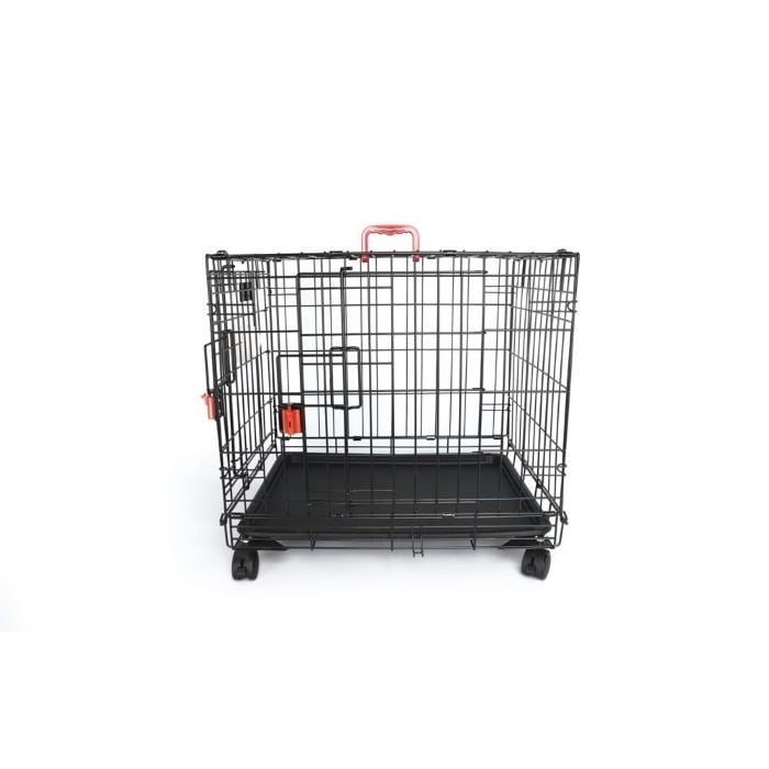 10451608 M-PETS VOYAGER TEKERLEKLİ KÖPEK KAFESİ 2 KAPILI (S) SİYAH 61X46X48CM