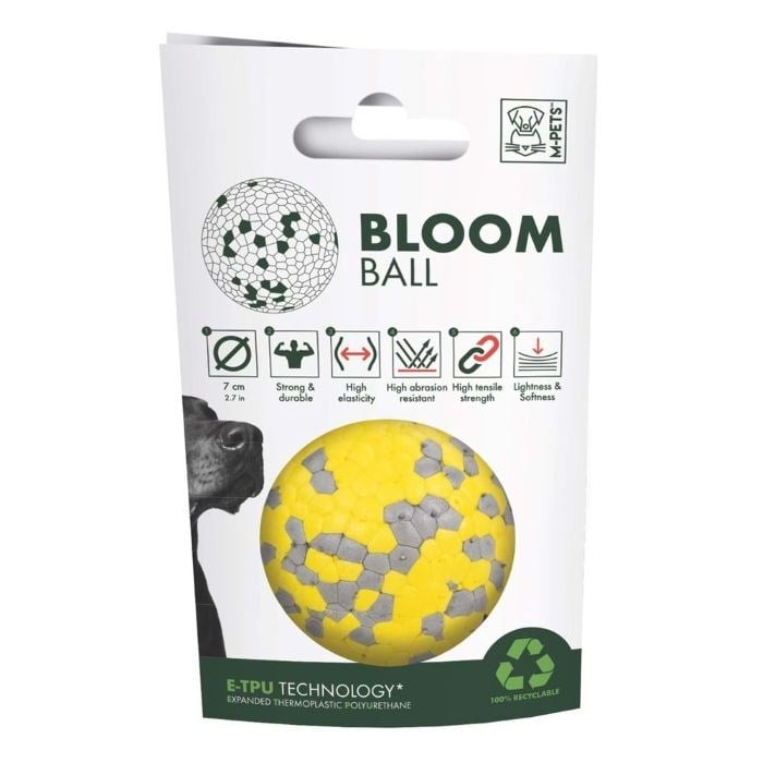 10643599 M-PETS BLOOM BALL OYUN TOPU PARÇALANMAZ YELLOW/GRAY
