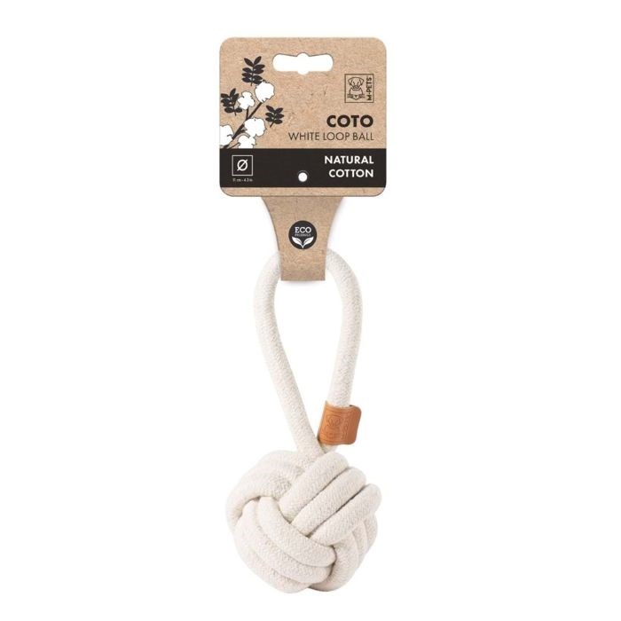 10646901 M-PETS COTO WHITE LOOP BALL 11CM ÇEKMELİ ÖRGÜ TOP OYUNCAK