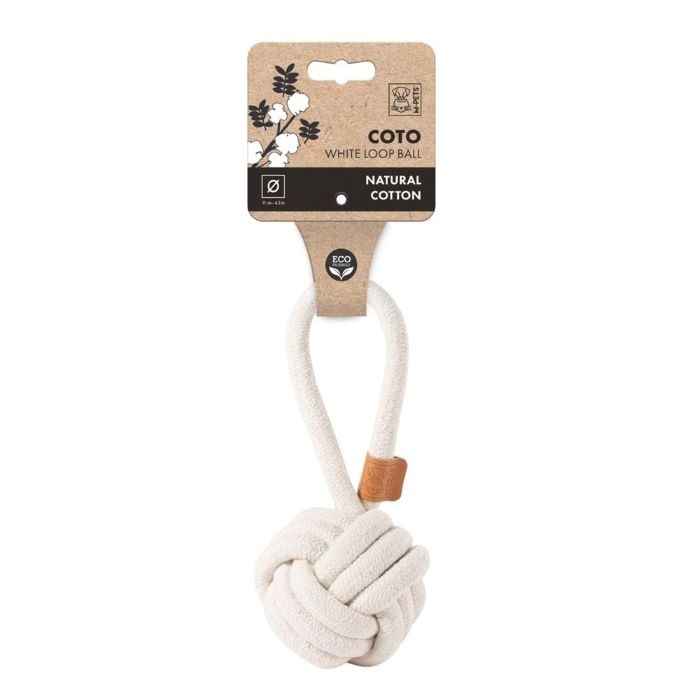 10646901 M-PETS COTO WHITE LOOP BALL 11CM ÇEKMELİ ÖRGÜ TOP OYUNCAK