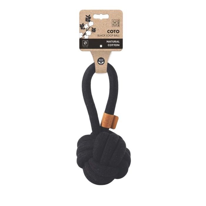 10647208 M-PETS COTO BLACK LOOP BALL 11CM ÇEKMELİ ÖRGÜ TOP OYUNCAK