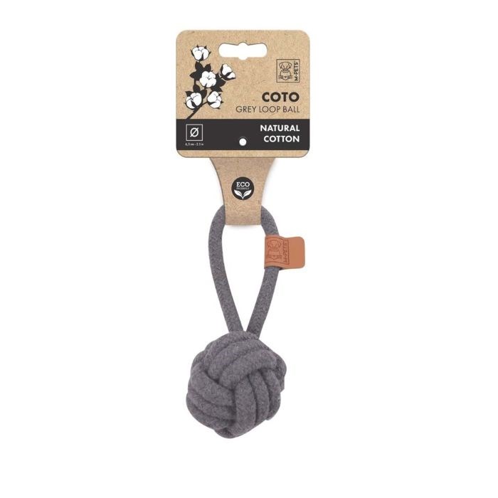 10651813 M-PETS COTO GREY LOOP BALL 6,5CM ÇEKMELİ ÖRGÜ TOP OYUNCAK