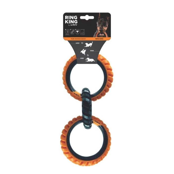 10660199 M-PETS RING KING KÖPEK OYUNCAĞI TRIPLE ORANGE/BLACK