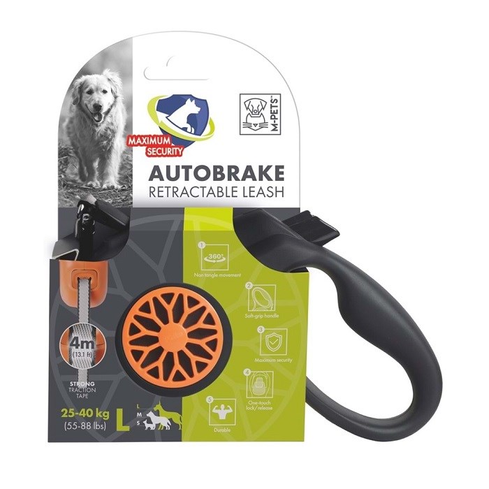 10830099 M-PETS AUTOBRAKE OTOMATİK GEZDİRME ŞERİT 5MT/ORANGE (M)