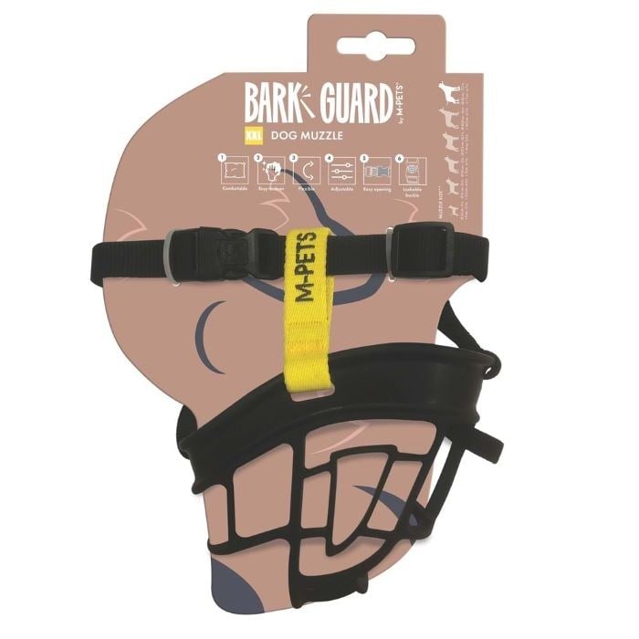 10845799 M-PETS BARK GUARD AĞIZLIK (XXL) BLACK/YELLOW