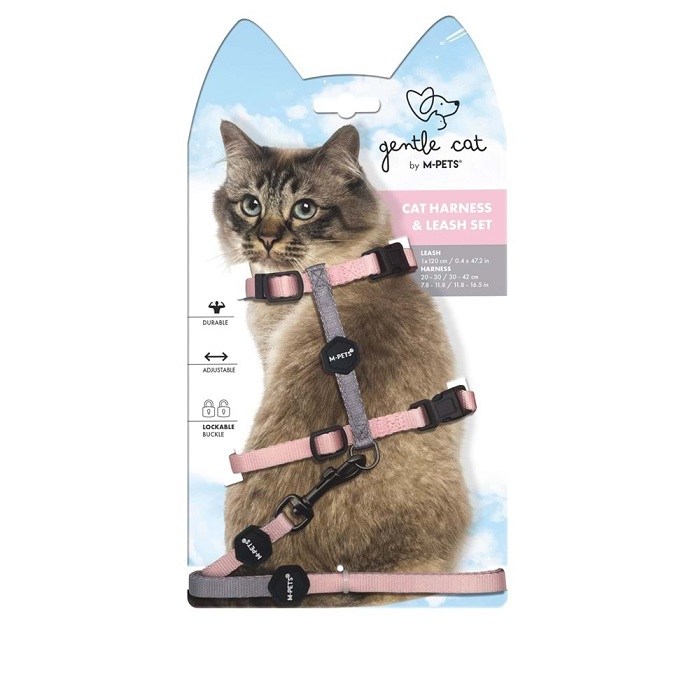 20802299 M-PETS GENTLE CAT GÖĞÜS TASMASI ve GEZDİRME SET PİNK