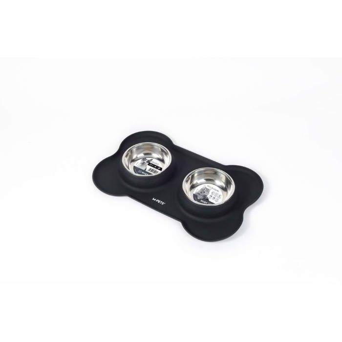 60530799 M-PETS DUET SILICONE MAT MAMA KABI BLACK 2X400ML