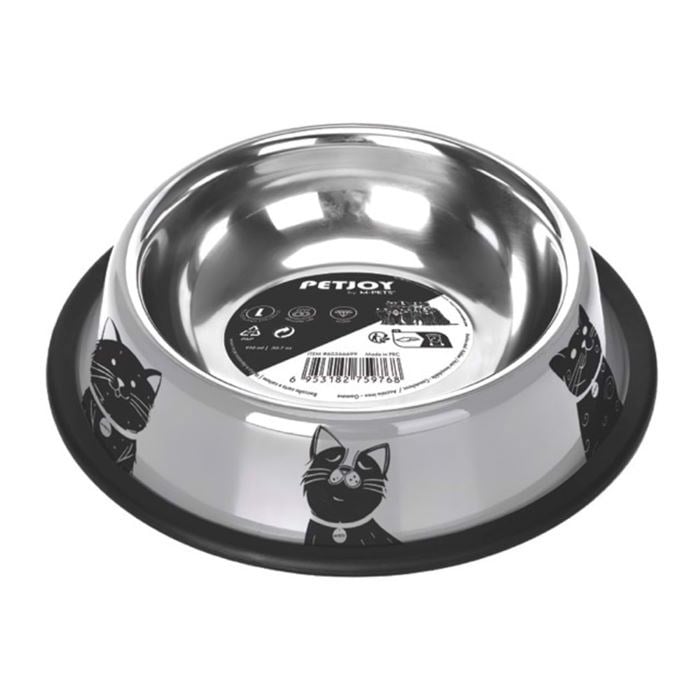 60566699 M-PETS PETJOY CATFAMİLY ÇELİK MAMA KABI (L) 910ML