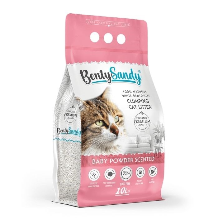 BentySandy 10 Lt Bebek Pudrası İnce Taneli Kedi Kumu