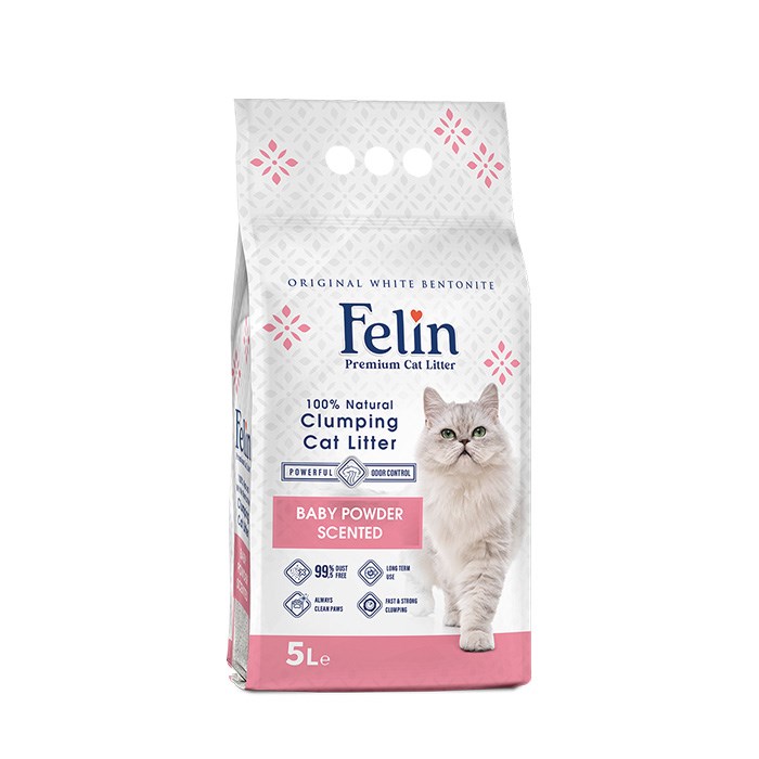 Felin 5 Lt Pudralı Kedi Kumu