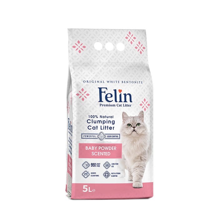Felin 5 Lt Pudralı Kedi Kumu