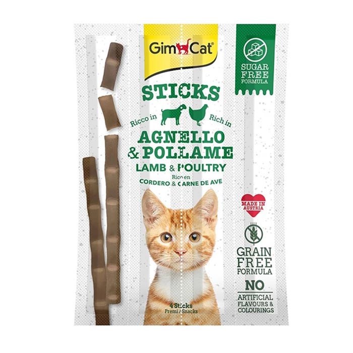 Gimcat Kedi Ödül Çubuğu Sticks Kuzu Tavuk 4Lü 20 Gr.