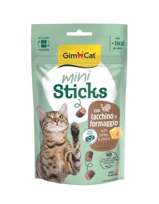 Gimcat Mini Stick Kedi Ödül Çubuk Hindi-Peynir 50gr