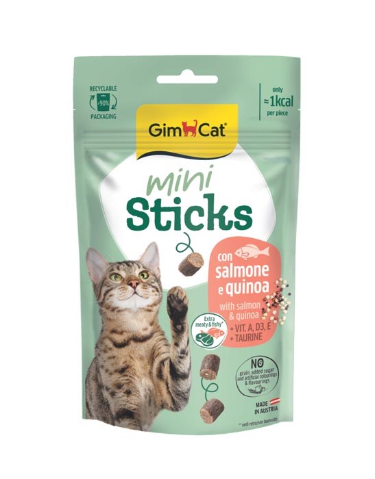 Gimcat Mini Stick Kedi Ödül Çubuk Somon-Kinoa 50gr