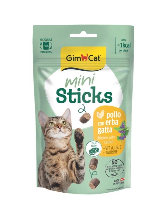 Gimcat Mini Stick Kedi Otlu Tavuklu Ödül Çubuk 50gr