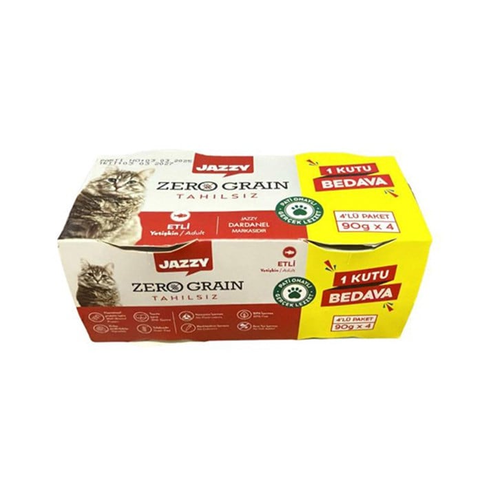 Jazzy 4*90gr Dana Etli Kedi Maması-4-