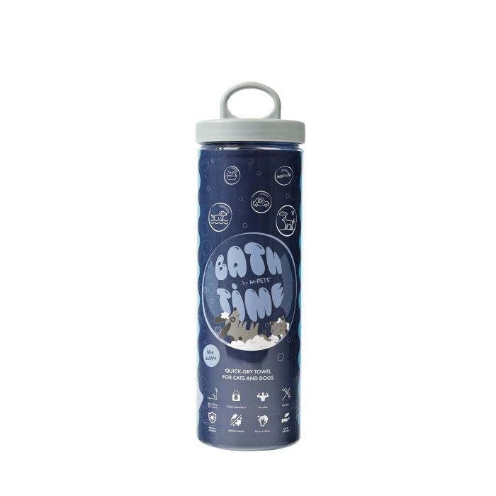 M-Pets Bathtime Kedi ve Köpek Havlu Hızlı Kuruyan Blue