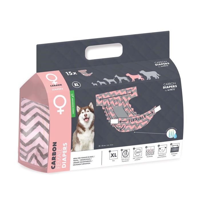 M-pets Carbonlu Diapers Dişi Köpek Külot (XL)