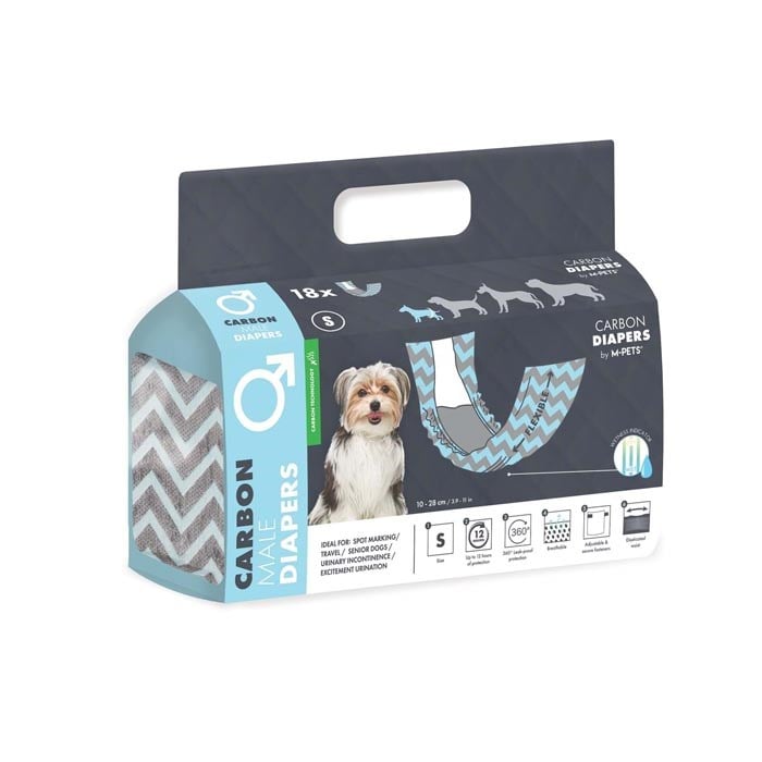 M-pets Carbonlu Diapers Erkek Köpek Külot (S)