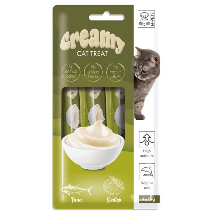 M-Pets Creamy Kedi Ton Balıklı Deniz Taraklı 4*15Gr