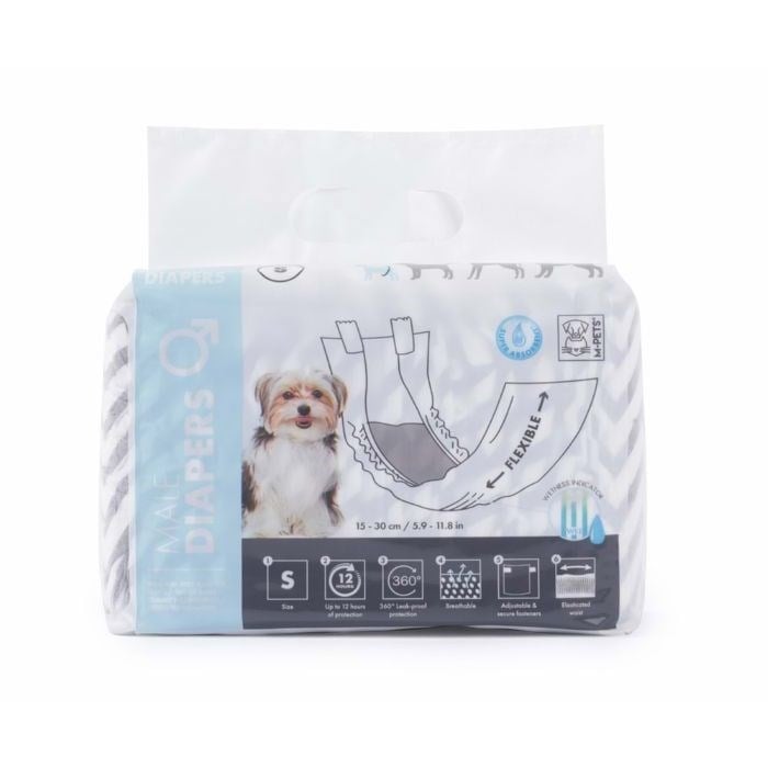 M-Pets Diapers Erkek Köpek (S) 12Lİ