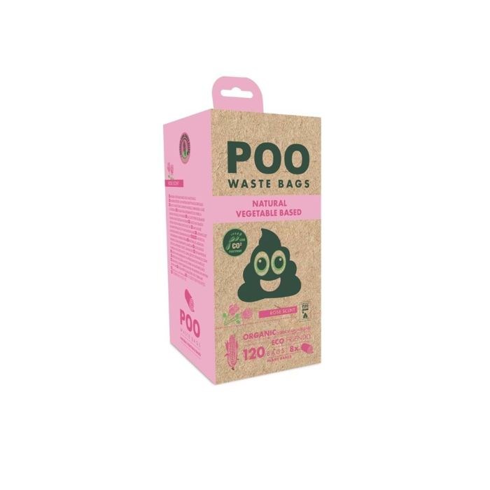 M-Pets Kaka Poşeti Poo 15 Yaprak 8'li Gül Kokulu