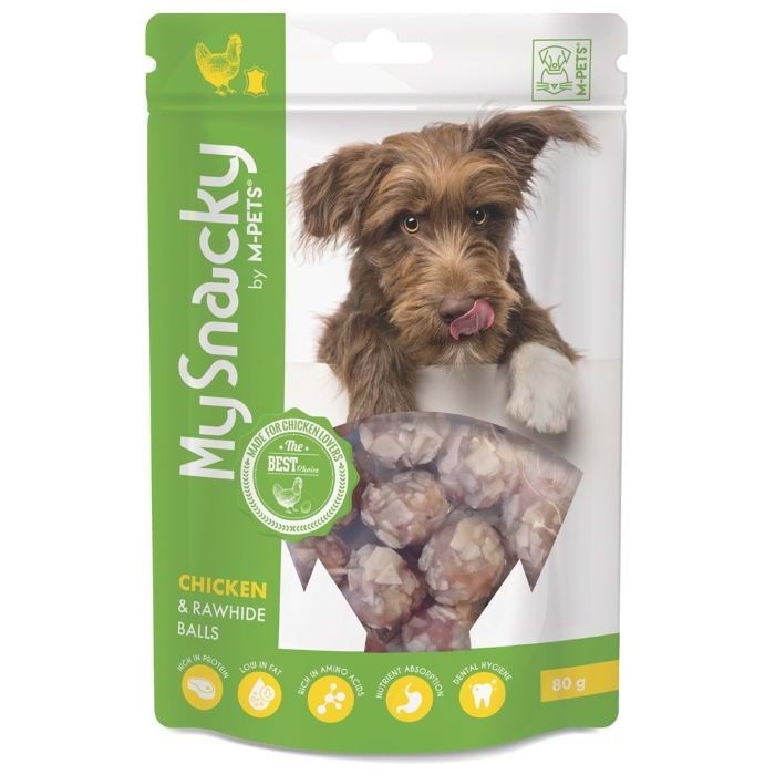 M-Pets Köpek Ödül 80gr My Snacky Chicken&Rawhide Balls